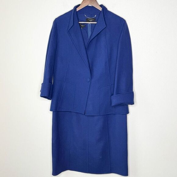 Talbots Blue Wool Shift Dress Blazer Suit Two Piece - Women’s US 14 - Picture 1 of 15
